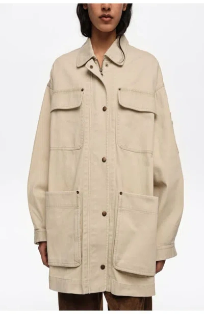Bimba Y Lola Cotton Multi-pocket Jacket In Neutral