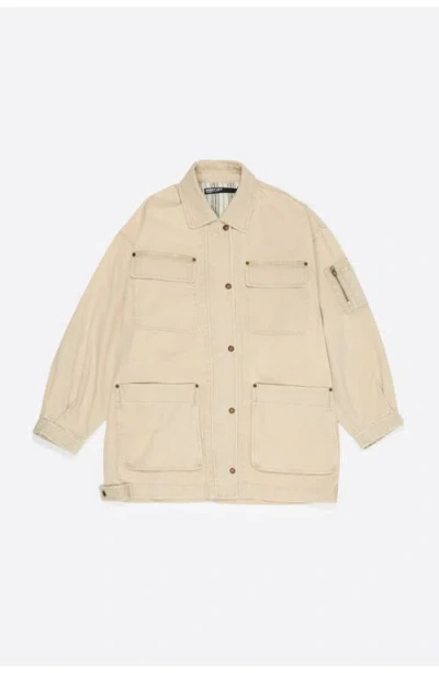 Bimba Y Lola Cotton Multi-pocket Jacket In Neutral