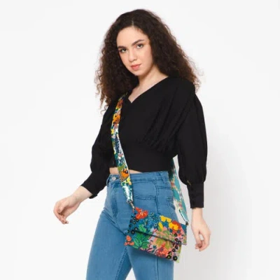 Vismaya Leafy Embroidered Strap In Multi