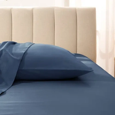 Bare Home 400 Thread Count Organic Cotton Sateen Pillowcase Set In Blue