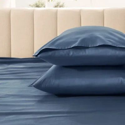 Bare Home 400 Thread Count Organic Cotton Sateen Pillowcase Set In Blue