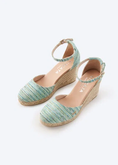 Viscata Estartit Archive Canvas Espadrille Wedges In Blue