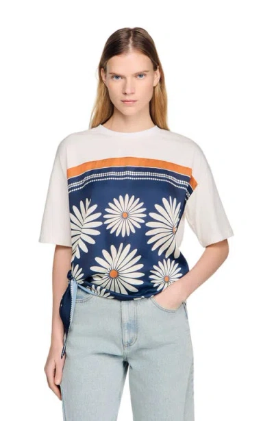 Sandro Scarf Print T-shirt In Multi