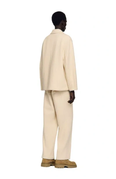 Sandro Cotton Worker Jacket In Neutral