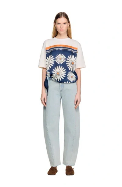 Sandro Scarf Print T-shirt In Multi