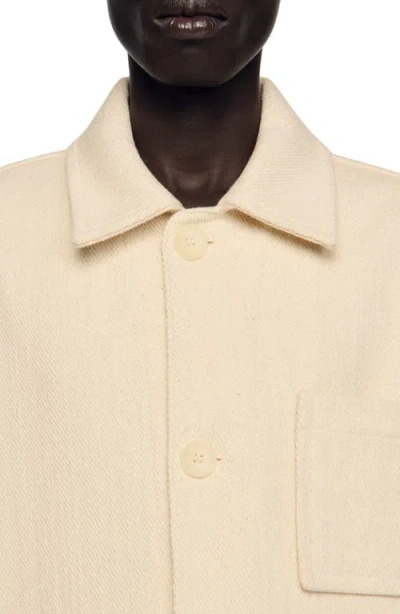 Sandro Cotton Worker Jacket In Neutral