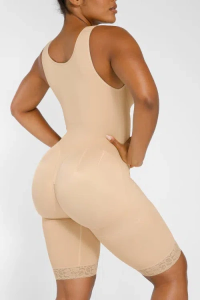 Shapellx Boot-yeah Airslim Full Coverage Bodysuit In Sand