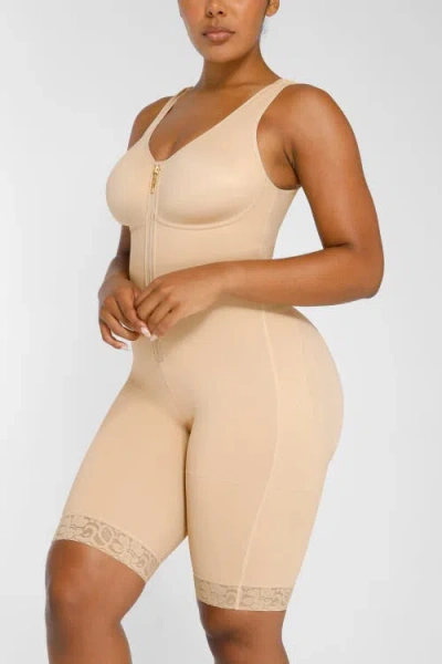 Shapellx Boot-yeah Airslim Full Coverage Bodysuit In Sand