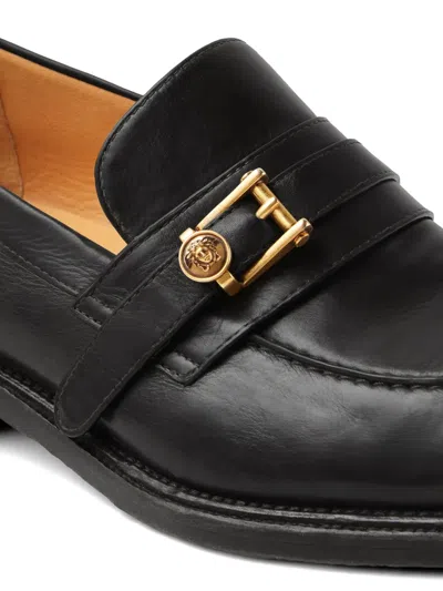 Versace Primo Leather Loafers In Multi