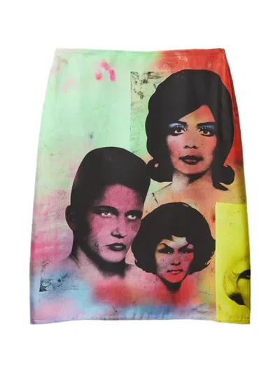 Versace Printed Silk Twill Pencil Skirt In Animal Print