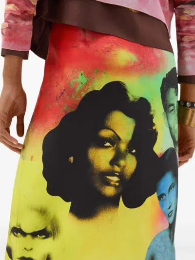 Versace Printed Silk Twill Pencil Skirt In Animal Print