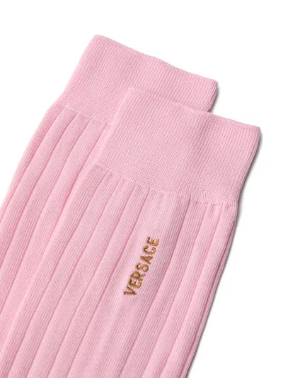 Versace Ribbed Socks In Pink