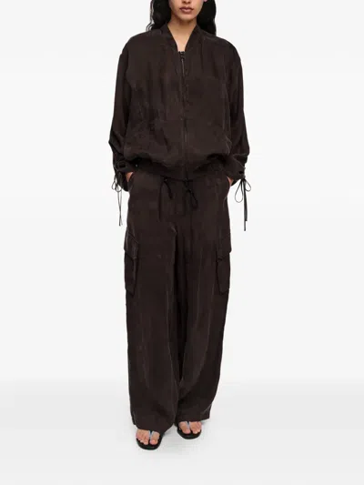 Bimba Y Lola Side-drawstring Bomber Jacket In Brown