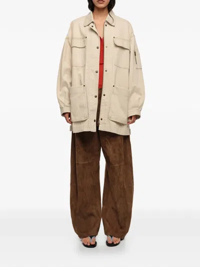 Bimba Y Lola Cotton Multi-pocket Jacket In Neutral