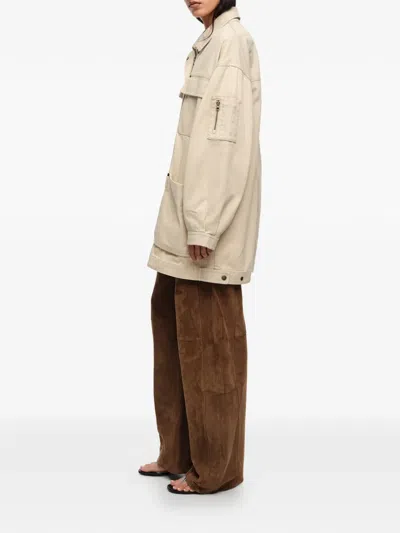 Bimba Y Lola Cotton Multi-pocket Jacket In Neutral