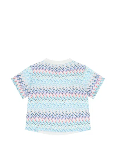 Missoni Zig-zag Pattern T-shirt In Blue