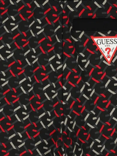 Guess Patterned Shorts In Red