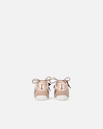 Pinko Yulia Leather And Mesh Sneakers With Two-tone Laces In Pink