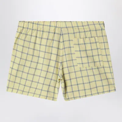 Bobo Choses Yellow Shorts With Check Pattern In Multi