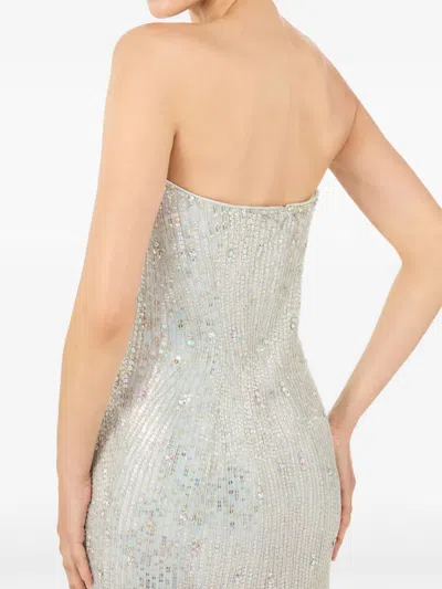 Jenny Packham Topaz Sequin-embellished Maxi Dress In Metallic