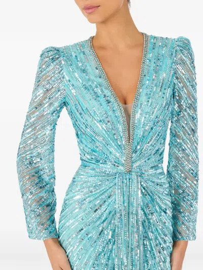 Jenny Packham Darcy Sequin-embellishment Maxi Dress In Blue