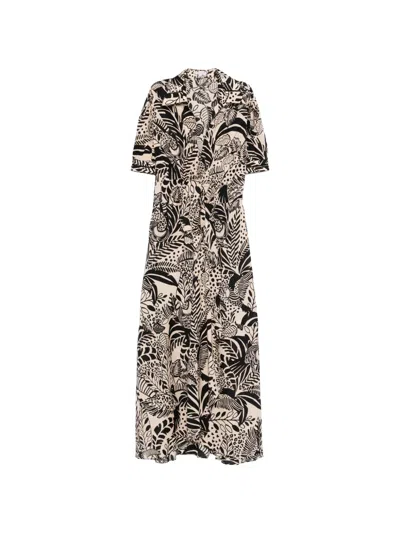 Poupette St Barth Eren Tie Front Maxi Dress In Black