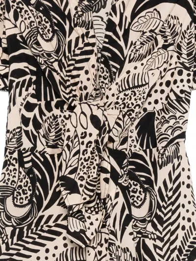 Poupette St Barth Eren Tie Front Maxi Dress In Black