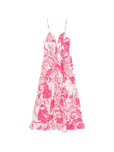 Poupette St Barth Milena Printed Midi Dress In Multi