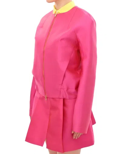 Cote Co|te Elegant Pink Silk Blend Women's Jacket In Pink