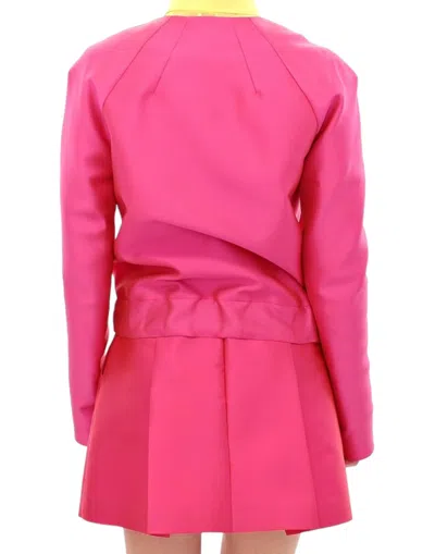 Cote Co|te Elegant Pink Silk Blend Women's Jacket In Pink