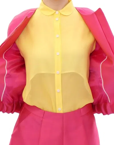 Cote Co|te Elegant Pink Silk Blend Women's Jacket In Pink