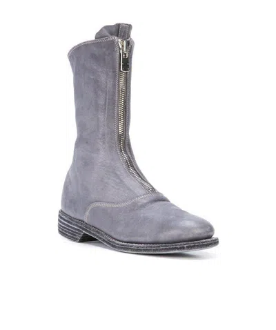 Guidi Front Zip Boots In Gray