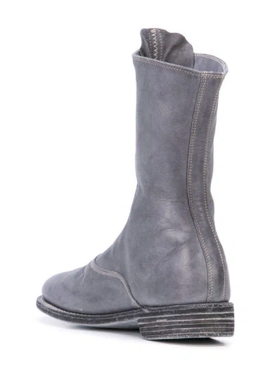 Guidi Front Zip Boots In Gray