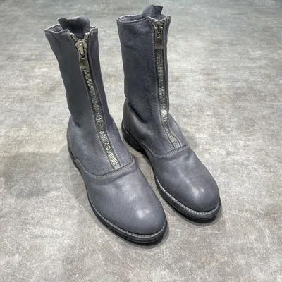 Guidi Front Zip Boots In Gray