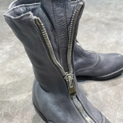 Guidi Front Zip Boots In Gray