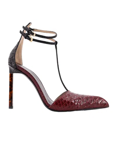 Tom Ford Stiletto Pumps Featuring Croc-embossed Texture In Red