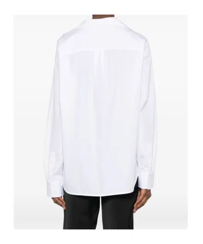 Totême Cotton Shirt Long Sleeves Curved Hem In White