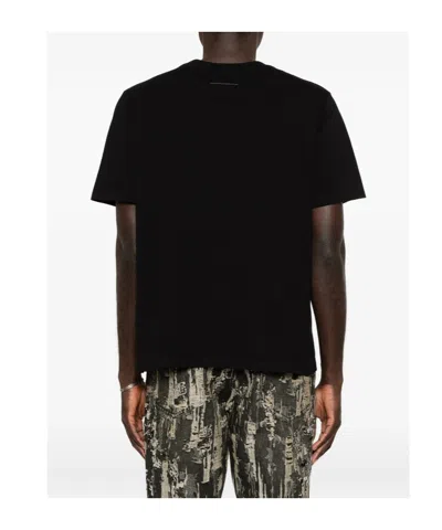 Mm6 Maison Margiela Signature Embroidered Logo Graphic T-shirt In Black