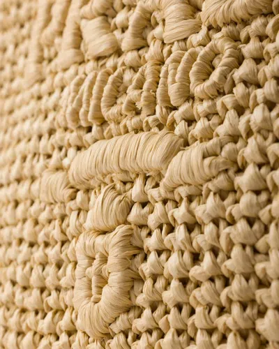 Prada Raffia Shoulder Bag Featuring Woven Texture In Neutral