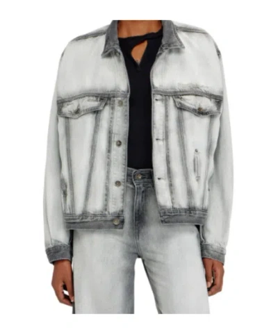 Diesel Gray Medium-light Skeleton Denim Trucker Jacket In Gray