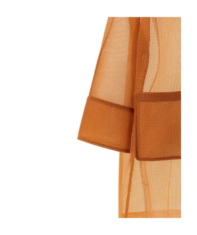 Herno Sheer Trench Coat Double Breasted Design In Brown