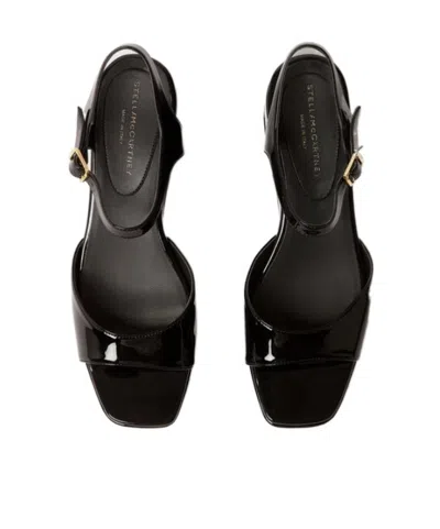 Stella Mccartney Platform Sandals Nylon Ankle Strap Silk Upper In Black