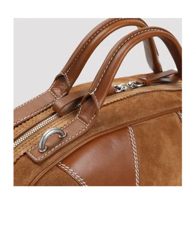 Dries Van Noten Leather-trimmed Suede Duffel Bag In Brown
