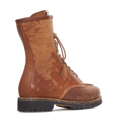 Visvim Hi-folk Scout Moc Distressed Leather Boots In Multi