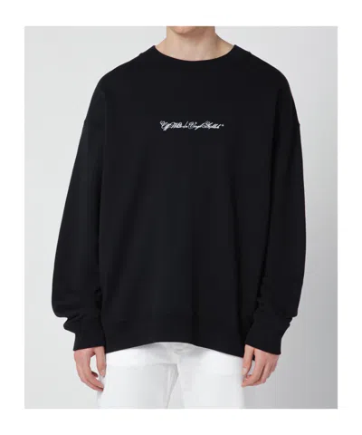 Off-white Script Arrow Diagonal Skate Sweatshirt In Black