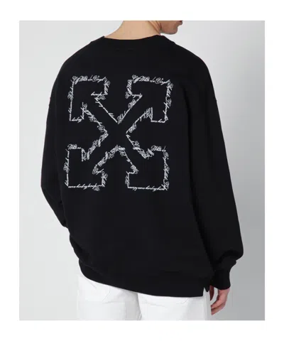 Off-white Script Arrow Diagonal Skate Sweatshirt In Black