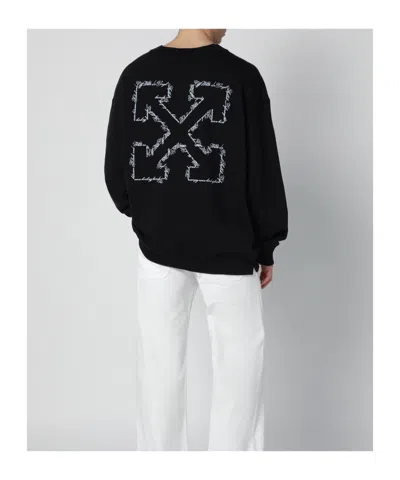 Off-white Script Arrow Diagonal Skate Sweatshirt In Black