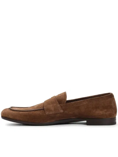 Prada Loafers Suede Finish Round Toe Design In Multi