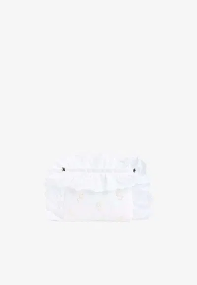 Simone Rocha Pillowcase Ruffled Nylon Shoulder Bag In White