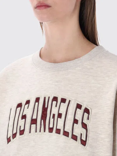 Anine Bing Womens Oatmeal Melange Harry Logo-embroidered Cotton Sweatshirt In White